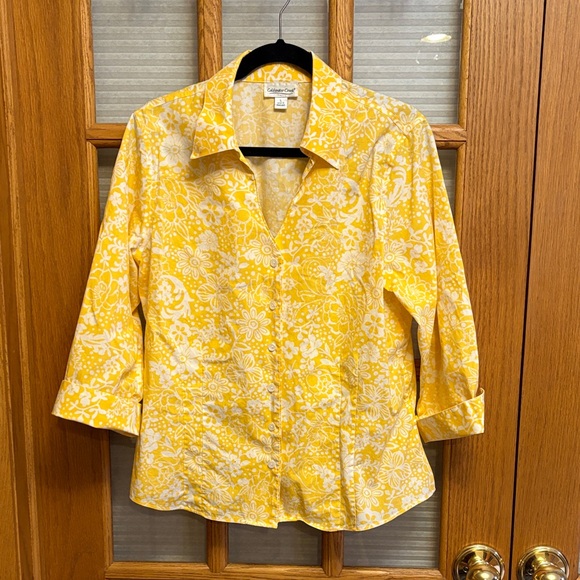 Coldwater Creek Tops - EUC Coldwater Creek Floral Blouse 3/4 sleeves
